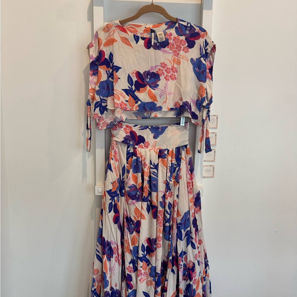 Free People - Floral Two Piece Set Top/Skirt